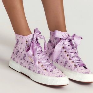 NWT** LoveShackFancyxSuperga High Top Sneakers